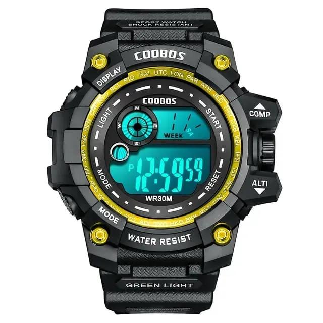 Men's Support Watch Black And Blue Water Resistance 24HRs Display