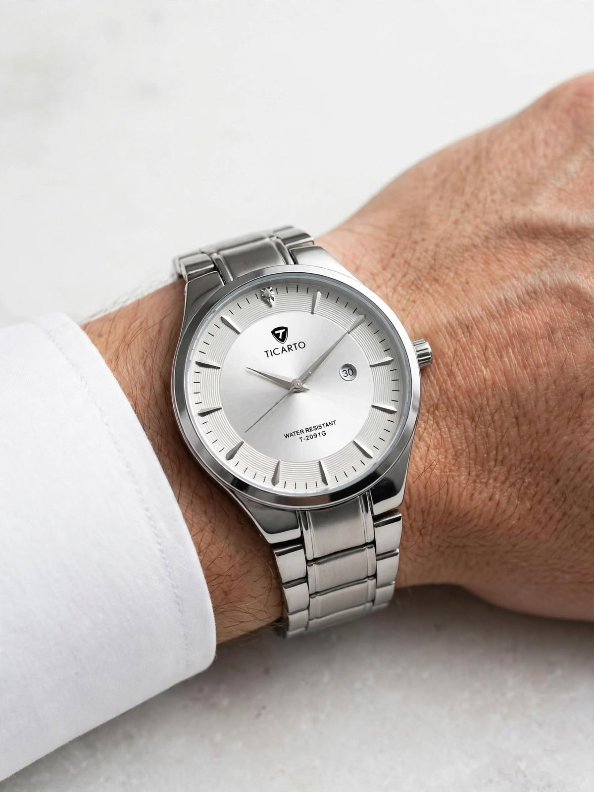 TICARTO His & Hers Matching Couple Watches | Stainless Steel Luxury Pair Set